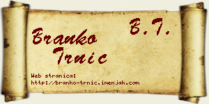 Branko Trnić vizit kartica